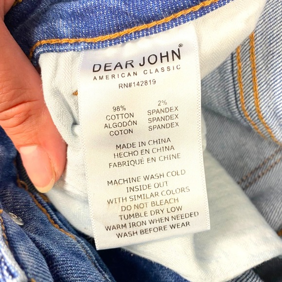 Dear John Womens Jeans 28 Blair’s Straight Distressed Cropped Cuffed Denim - Picture 8 of 12